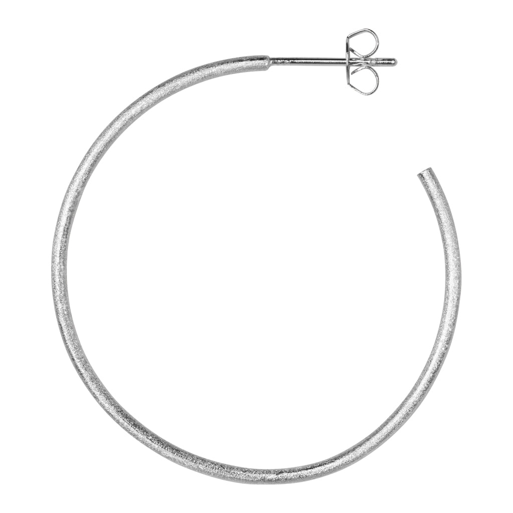 LULU Copenhagen Non Hoops Large pair Hoops Silver Plated