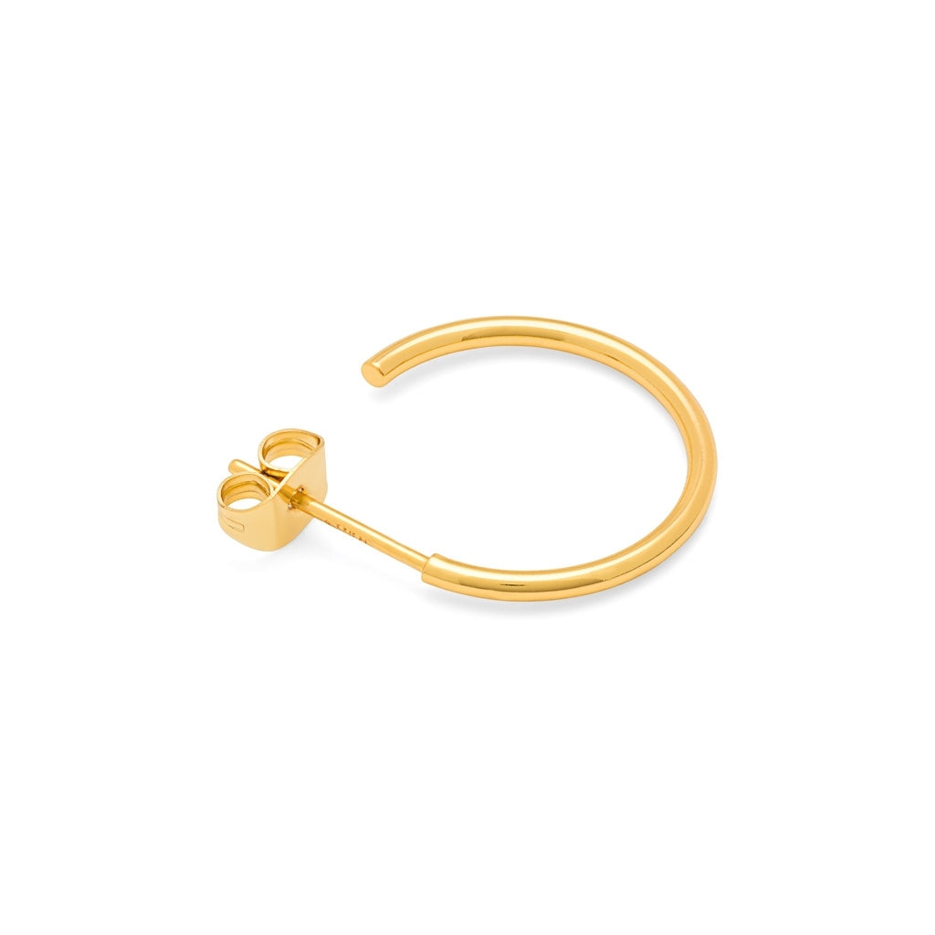 LULU Copenhagen Non Hoops Medium pair shiny Hoops Gold plated