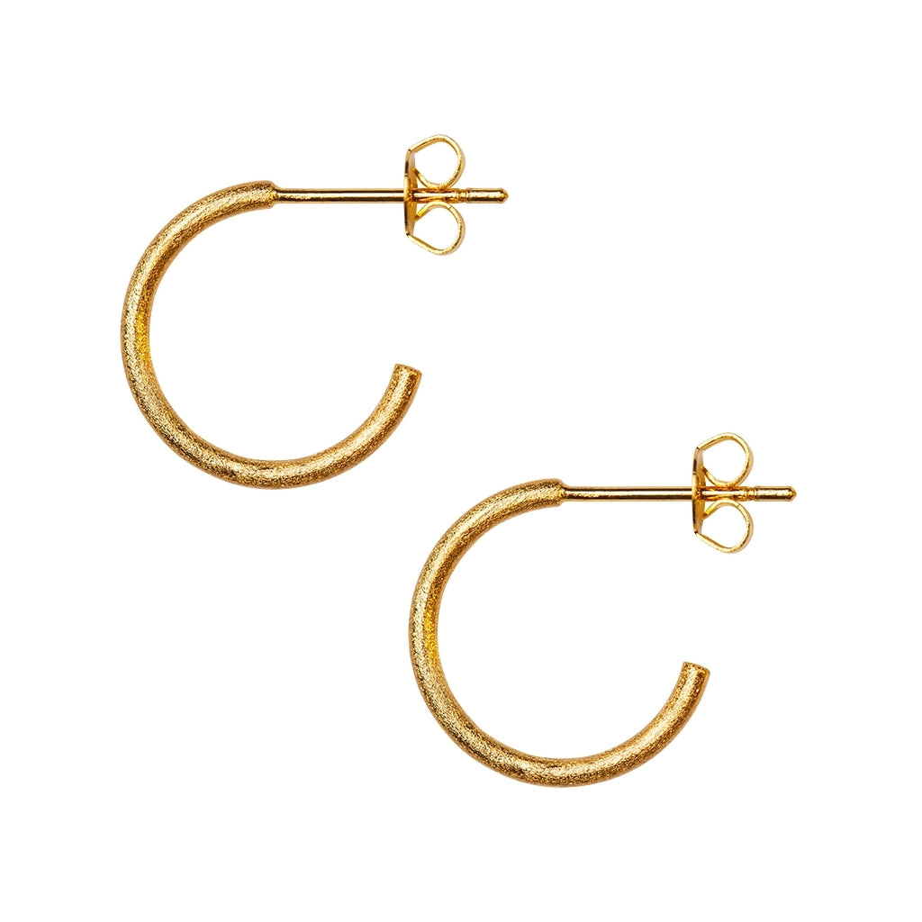 LULU Copenhagen Non Hoops Small pair Hoops Gold plated