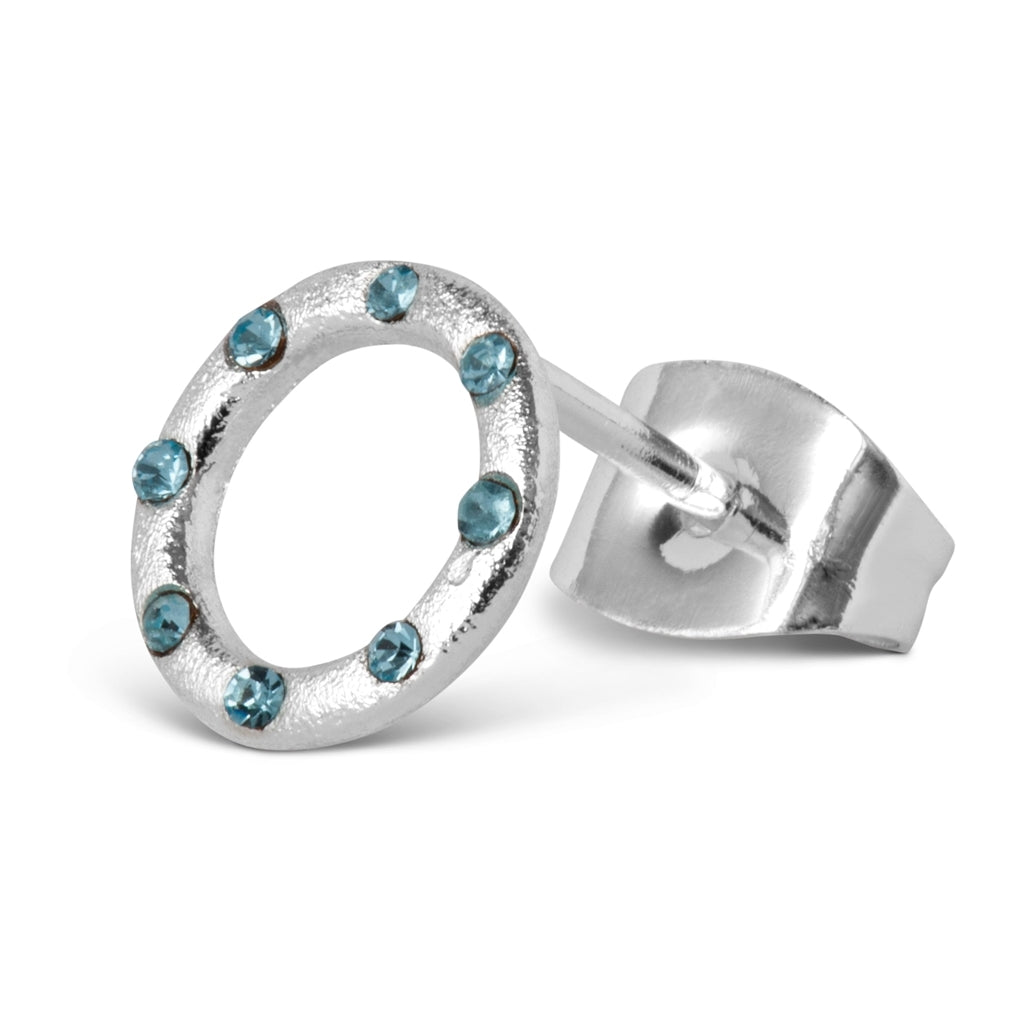LULU Copenhagen OMG earring 1 pcs silver plated Ear stud, 1 pcs Light Blue