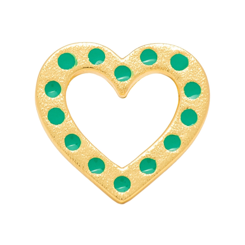 LULU Copenhagen OMG Heart earring 1 gold plated Ear stud, 1 pcs Light Green