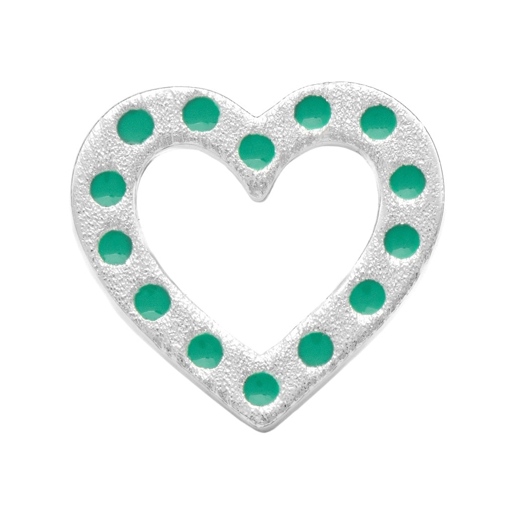 LULU Copenhagen OMG Heart earring 1 pcs silver plated Ear stud, 1 pcs Light Green