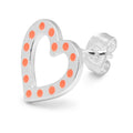 OMG Heart 1 pcs silver plated - Orange/Coral