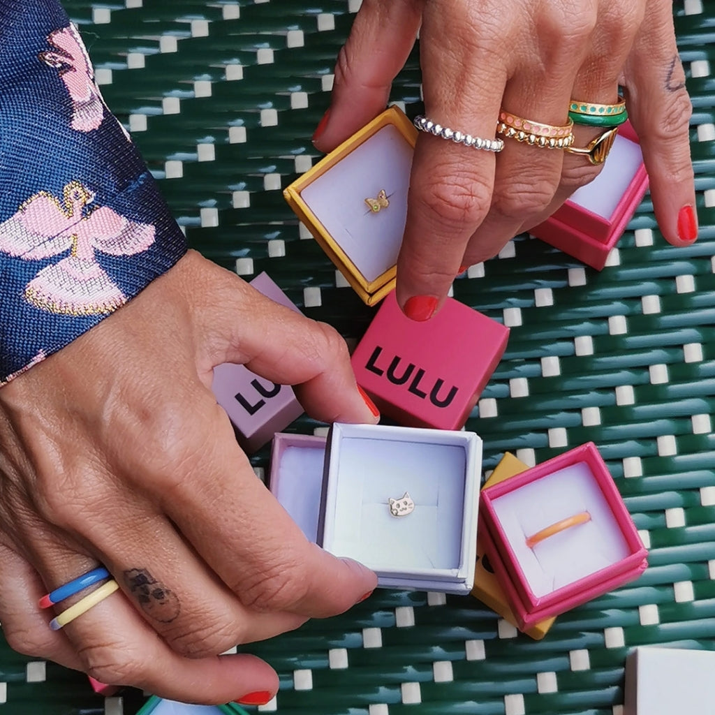 LULU Copenhagen Pattern Ring silver Rings Purple