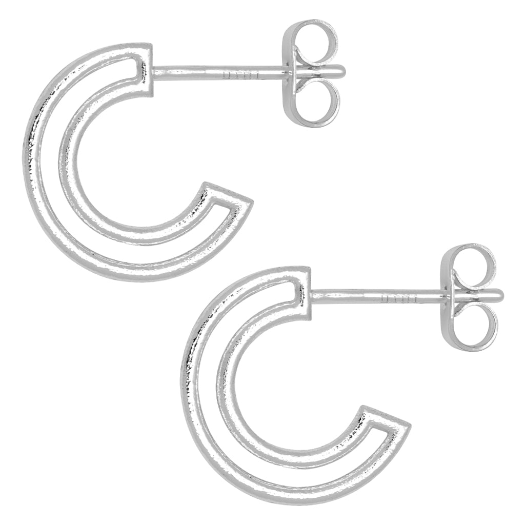 LULU Copenhagen Shape Hoops Pair Hoops Silver Plated