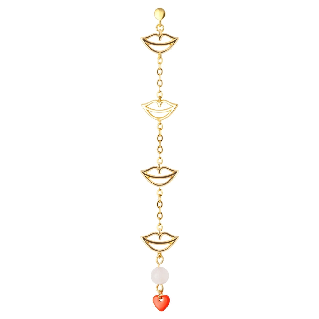 LULU Copenhagen Topping Long 4 Secrets earring 1 pcs Ear stud, 1 pcs Gold plated