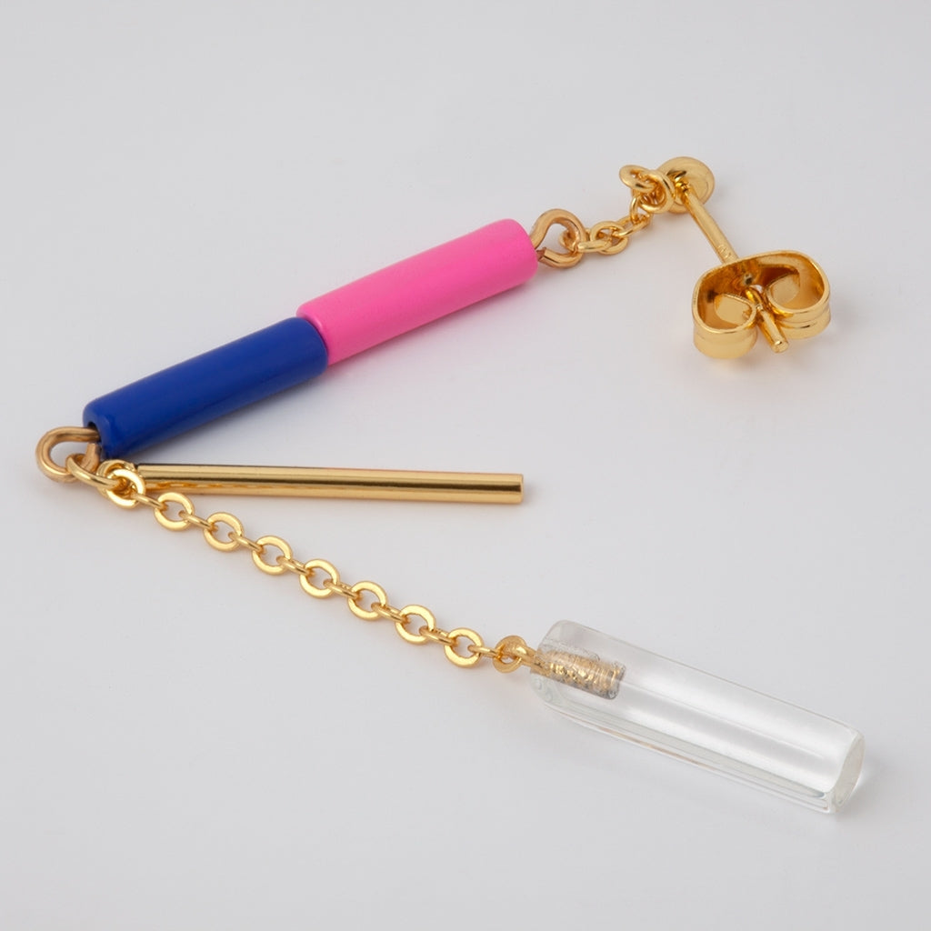 LULU Copenhagen Topping Long Crystal earring 1 pcs Ear stud, 1 pcs Gold plated