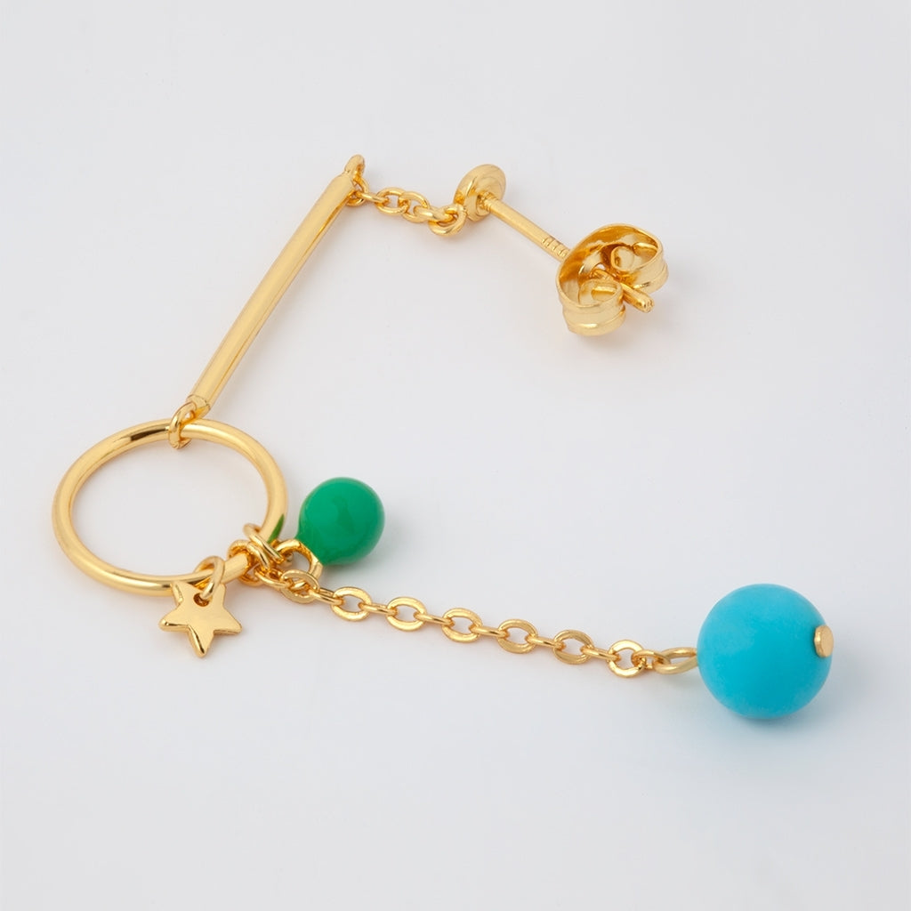 LULU Copenhagen Topping Long Loop earring 1 pcs Ear stud, 1 pcs Gold plated