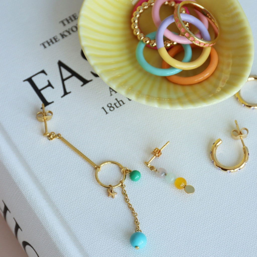 LULU Copenhagen Topping Long Loop earring 1 pcs Ear stud, 1 pcs Gold plated