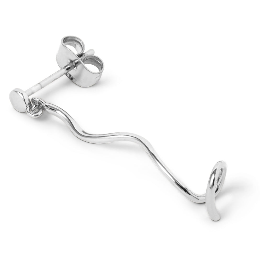 LULU Copenhagen Topping Short Swirl earring 1 pcs Ear stud, 1 pcs Silver Plated