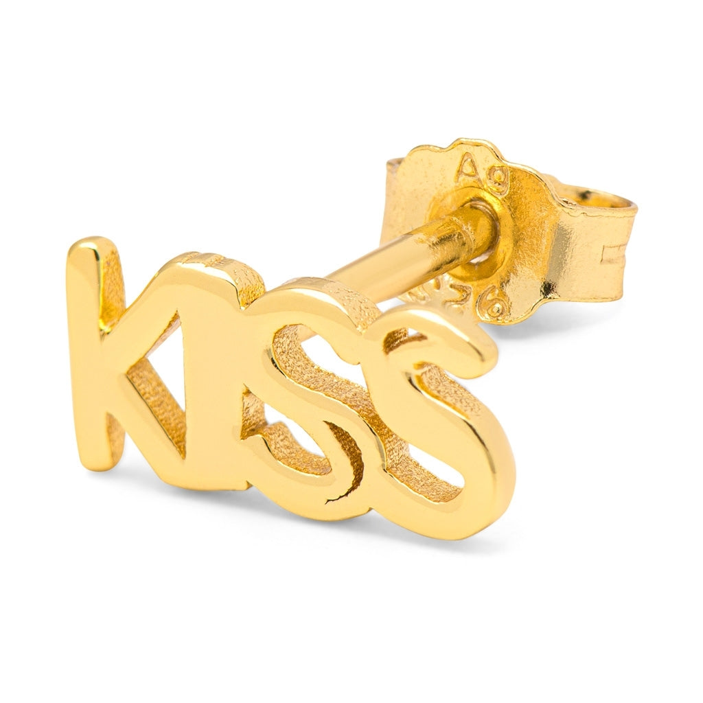 LULU Copenhagen Word Kiss earring 1 pcs Ear stud, 1 pcs Gold plated