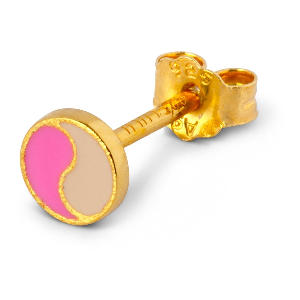 LULU Copenhagen Yin Yang 1 earring pcs Ear stud, 1 pcs Pink/Buttercream