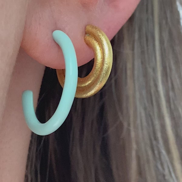 LULU Copenhagen Color Hoops Medium pair Hoops Yellow