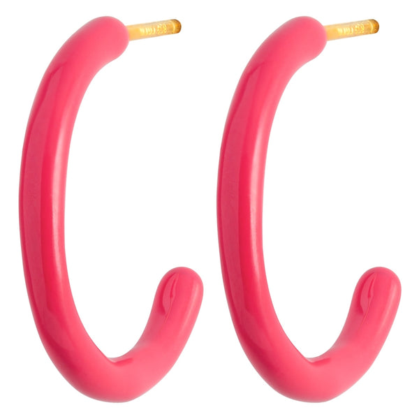 LULU Copenhagen Color Hoops Medium pair Hoops Pink