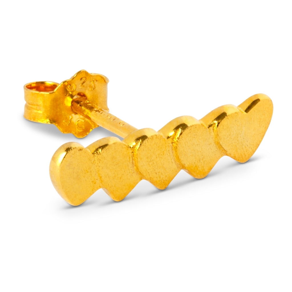 LULU Copenhagen Domino Hearts 5 earring 1 pcs Ear stud, 1 pcs Gold plated