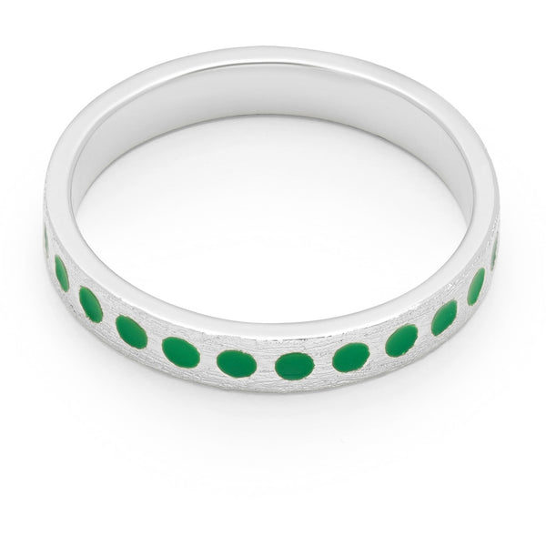 LULU Copenhagen Pattern Ring silver Rings Light Green